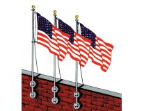 6' Streaming Vertical Wall Flagpole Set